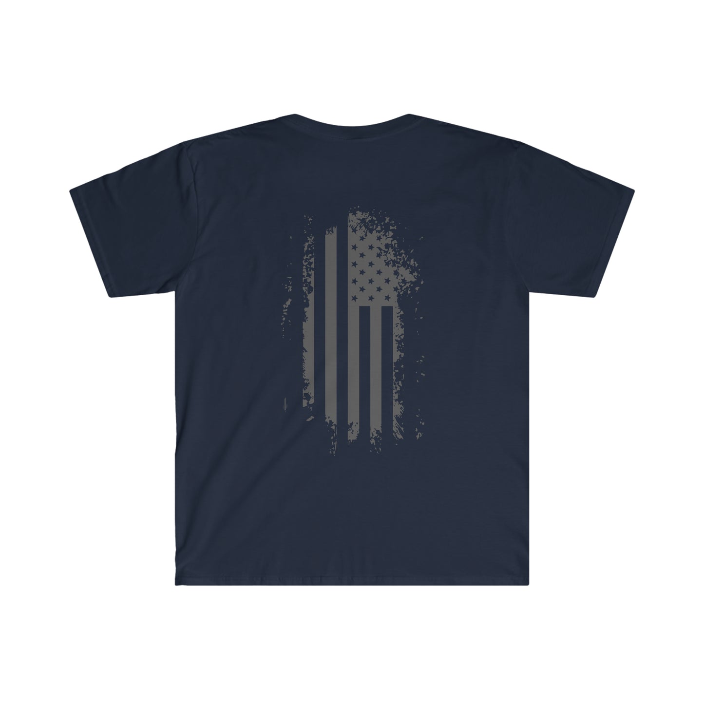Gray American Flag Soft-style Tee