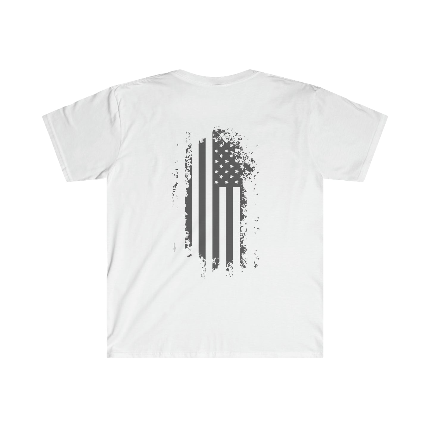 Gray American Flag Soft-style Tee