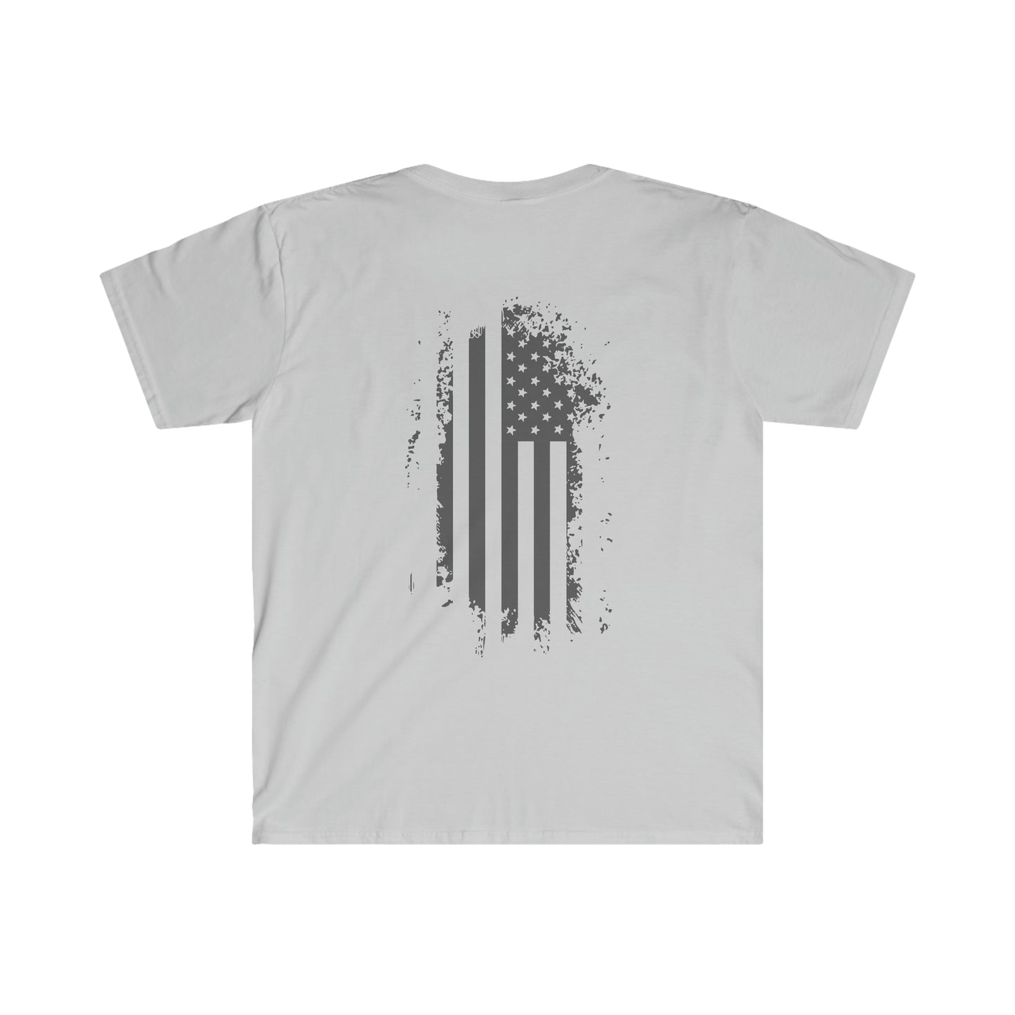 Gray American Flag Soft-style Tee