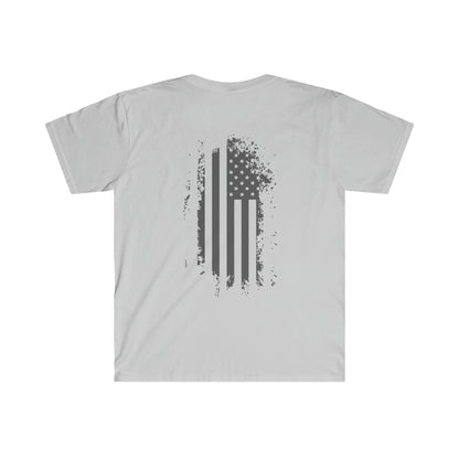 Gray American Flag Soft-style Tee